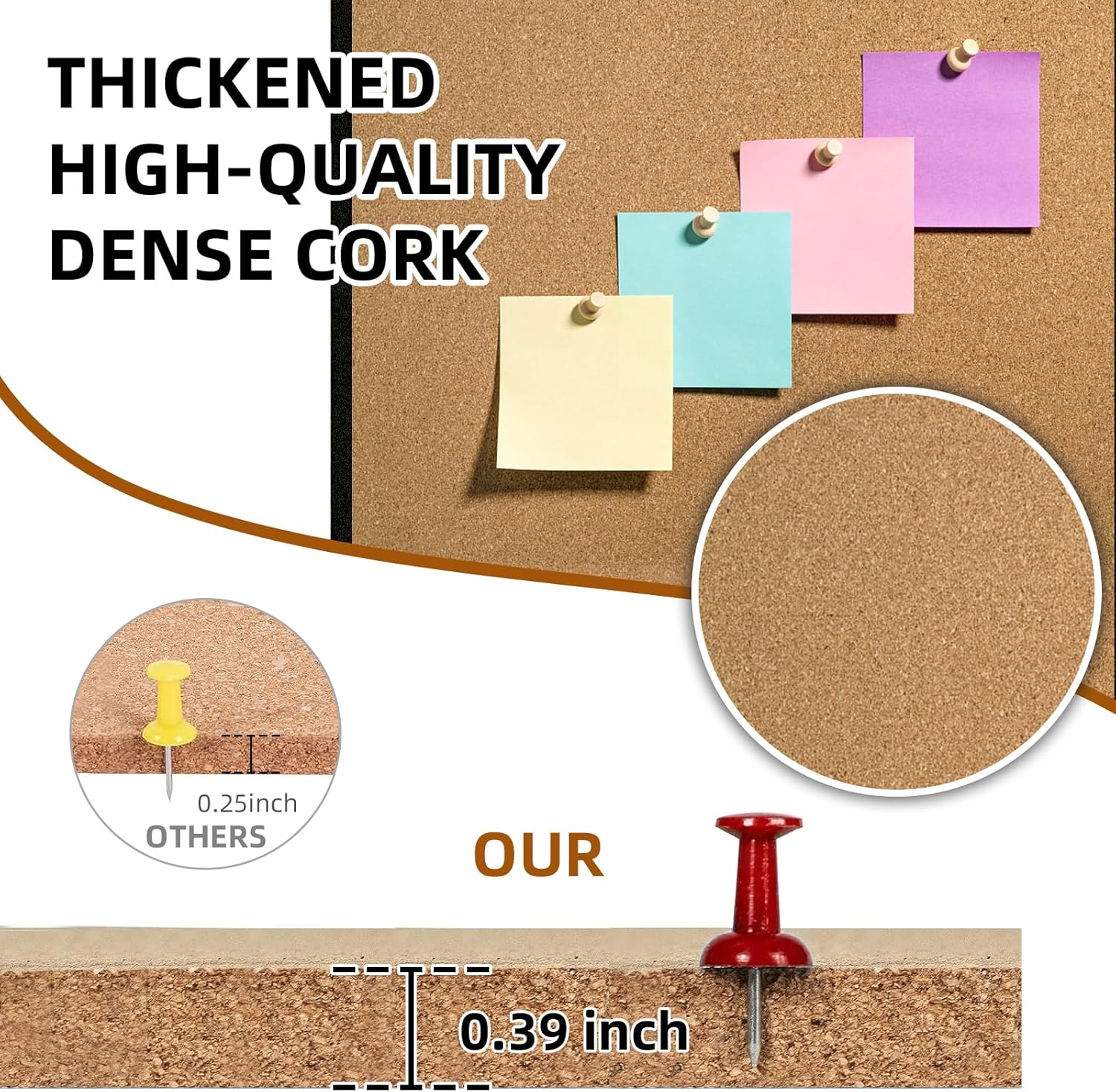 20” x 28” Cork Boards for Walls with Black Wooden Frame 1pack, Double Sided Office Board for Wall Organizer, Bulletins Board Decorative Hanging Pin Board for School, Home & Office, Notice Board
