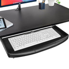 22"Wx11"D Under Desk Keyboard Tray Slide Out, Pull Out Keyboard Tray for Desk, Keyboard Holder Under Desk,Sturdy Keyboard Shelf Under Desk, Black Keyboard Drawer Desk Extender