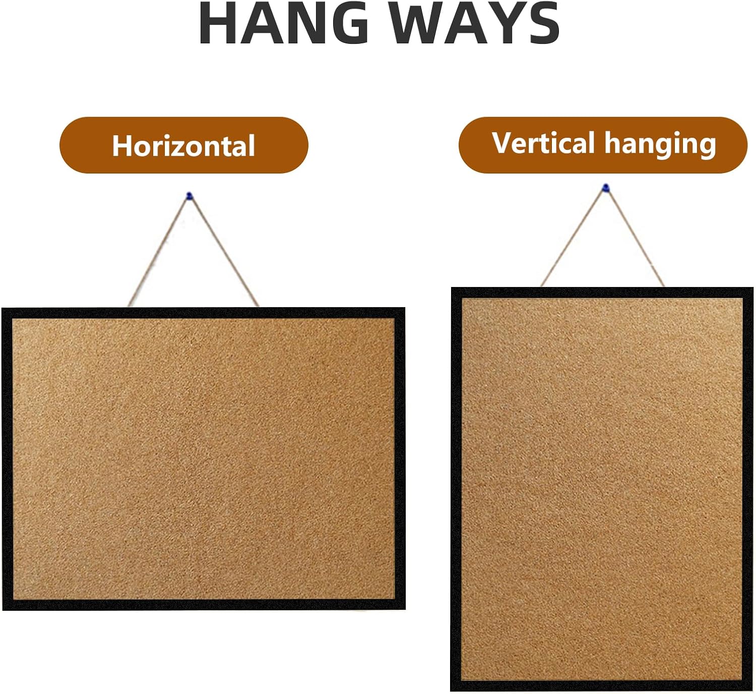 Cork Boards for Walls with Black Wooden Frame