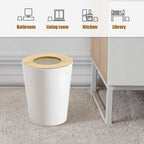 2Pack 2.4 Gallon Small Modern Aesthetic Trash Can with Lid for Bedroom, White