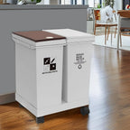 Mobile Detachable & Press-Open Compartment Trash Can