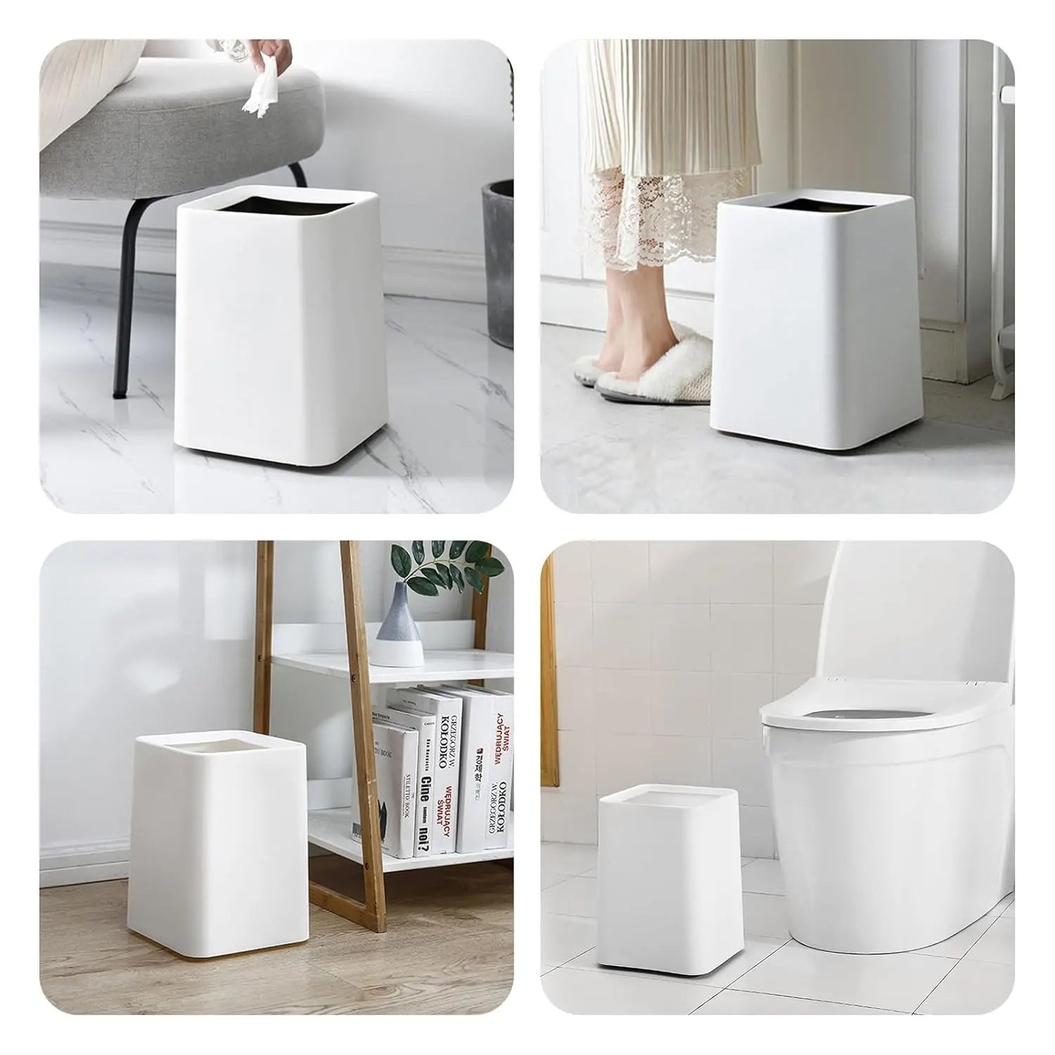 3Gal Modern Open Top Trash Can with Inner Bucket-2 Pcs.