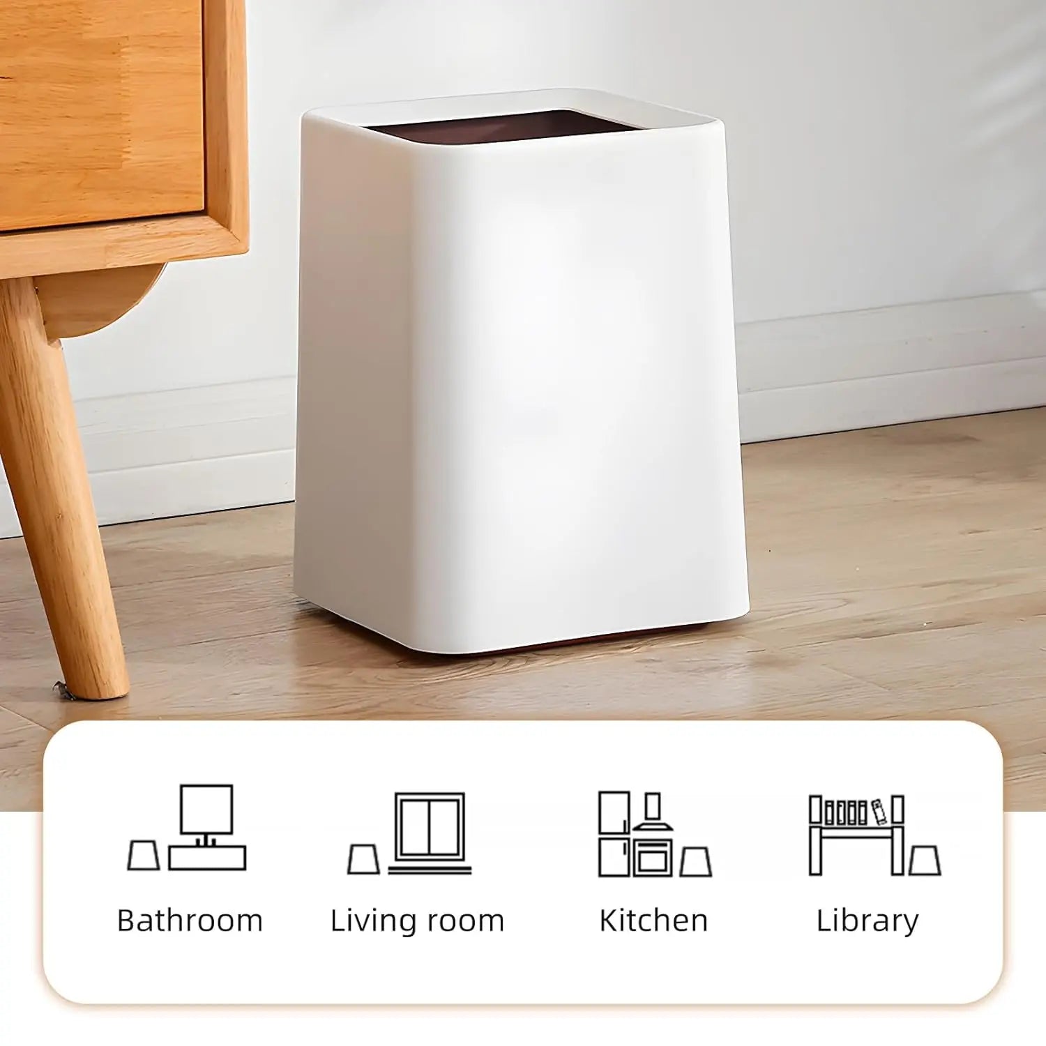 3Gal Modern Open Top Trash Can with Inner Bucket-2 Pcs.