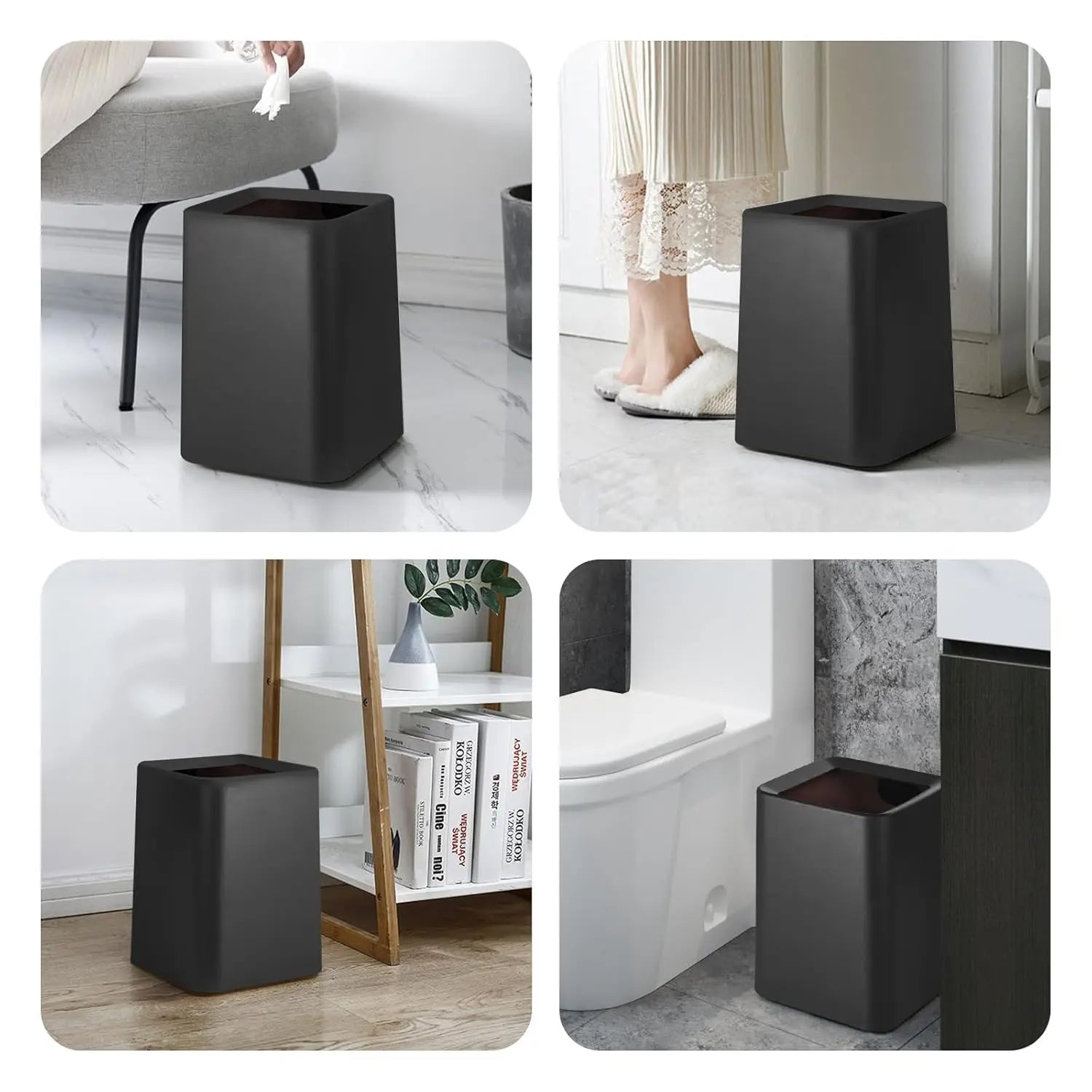 3Gal Modern Open Top Trash Can with Inner Bucket-2 Pcs.