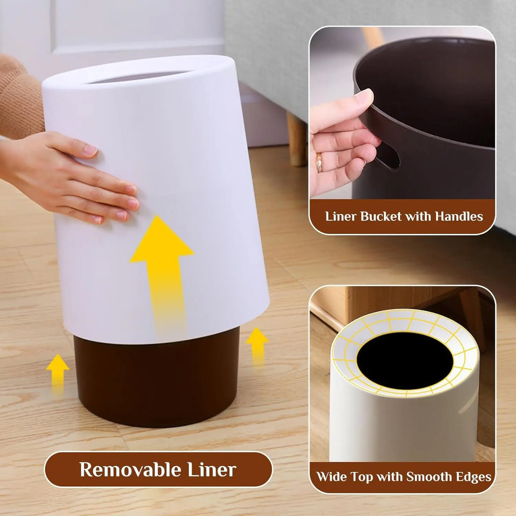 3Gal Modern Open Top Trash Can with Inner Bucket-2 Pcs.
