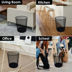 4-Gallon Black Round Metal Wire Trash Can-10 Pcs.
