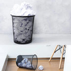 4-Gallon Black Round Metal Wire Trash Can-10 Pcs.