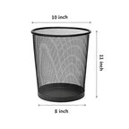 4-Gallon Black Round Metal Wire Trash Can-10 Pcs.