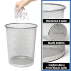 4-Gallon Black Round Metal Wire Trash Can-10 Pcs.