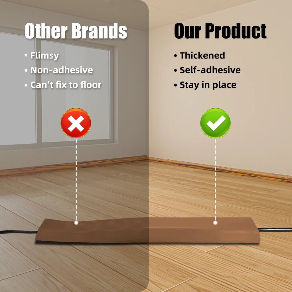 6.5FT Brown Floor Cable Cover