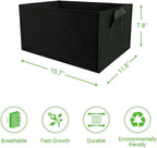 3-Pack Grow Bags Black, Rectangle Grow Bag With Handles, 6 Gallon Thickened Non-Woven Grow Bags, Durable & Breathable, Rectangular Garden Pots Containers For Vegetables Greenhouse Onion Plants Flower