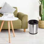 12 L / 3 Gallon Stainless Steel Trash Can, Round Small Metal Trash Can 2 Pack, No Lid, 8.5" x 10" x 12", Modern Garbage Can Open Top, Silver Bathroom Trash Can for Kitchen, Bedroom, Home Office