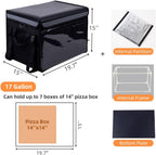 TooCust Insulated Bags For Food Delivery XXL- 19.7" x 15" x 15", Commercial Insulated Food Delivery Bag w/Divider, Waterproof & Foldable Catering Bag Food Deliveries, Delivery Pizza Bags 14 Inches