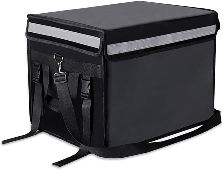 TooCust Red Insulated Bags For Food Delivery 16.5" x 11.4" x 11.8", Commercial Insulated Food Delivery Bag w/Divider, Waterproof & Foldable Catering Bag