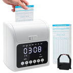 Time Clock with Passcode, Auto-Align Time Clocks for Small Business, Time Clock Punch Machine with 50-Piece Time Cards, and One Ink Ribbon Cartridge
