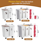 6 Gallon - 12L x 2 Compartment Trash Can with Wheels, Double Garbage Can and Recycling Bin with Lid, Detachable & Press-Open Lid Sorting Trash Can Kitchen, Plastic Dual Compartment Trash Can Kitchen