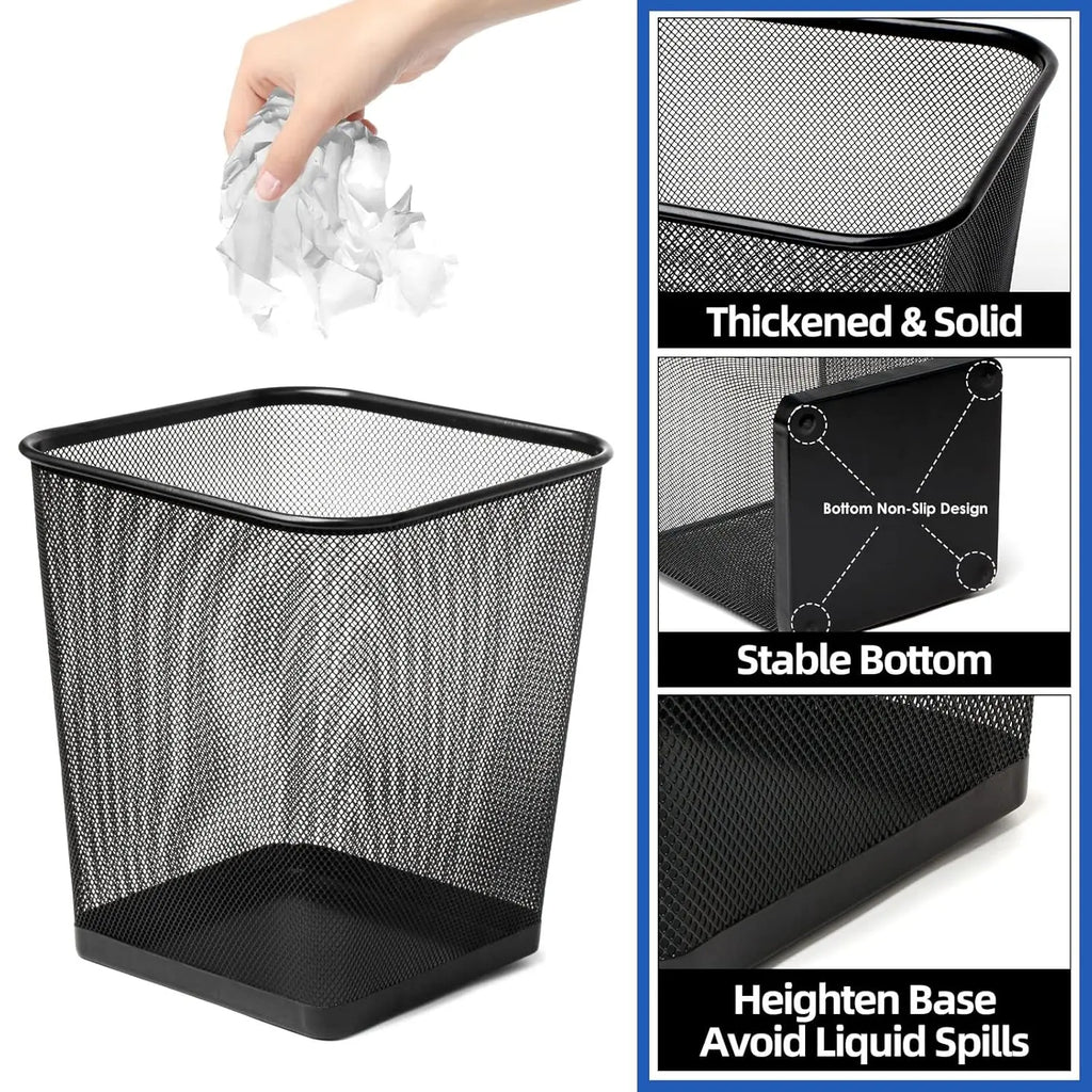 6-Gallon Square Metal Wire Trash Can-10 Pcs.
