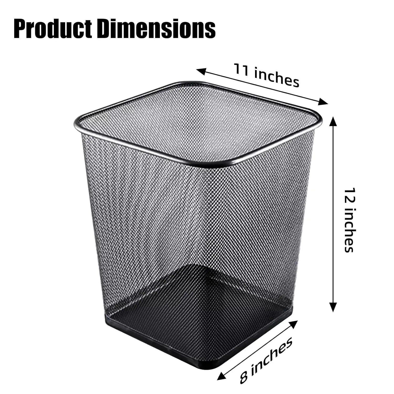 6-Gallon Square Metal Wire Trash Can-10 Pcs.