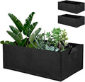 3-Pack Grow Bags Black, Rectangle Grow Bag With Handles, 6 Gallon Thickened Non-Woven Grow Bags, Durable & Breathable, Rectangular Garden Pots Containers For Vegetables Greenhouse Onion Plants Flower
