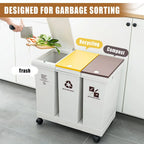 Mobile Detachable & Press-Open Compartment Trash Can