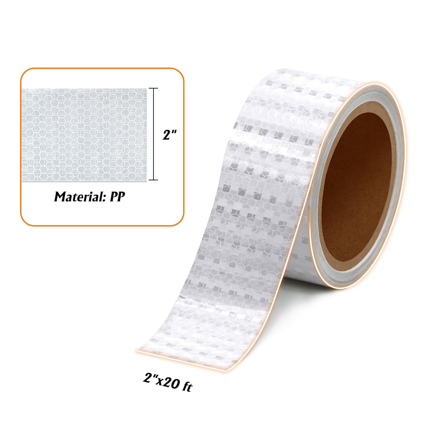 Reflective Tape 2inch x 20ft,Outdoor Safety Tape,Durable and Waterproof Reflective Tape for Cars, Bikes,Trailers,Stairs Glow in Dark,3 Rolls