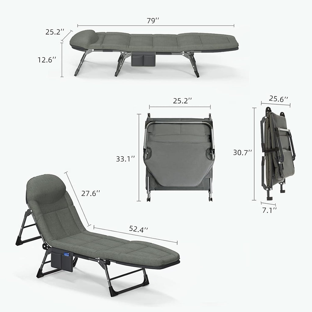 SHSYCER Camping Cots for Adults,   -  Sleeping Cot with Quiet Pillow, Folding Cots for Camping, Lightgrey