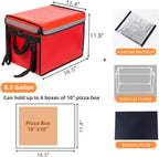 TooCust Red Insulated Bags For Food Delivery 16.5" x 11.4" x 11.8", Commercial Insulated Food Delivery Bag w/Divider, Waterproof & Foldable Catering Bag