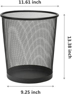10-Pack 6 Gal Mesh Office Trash Can&150Pcs Garbage Bags, Black Mesh Trash Cans, Open Metal Wire Waste baskets