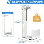 Heavy Duty Computer Wall Mount PC Case - Upgraded, Also Great for PC Mount Under Desk - Height Adjustable from 11" to 21", Width Adjustable from 5.5" to 9.8", Computer Tower Under Desk Home Office
