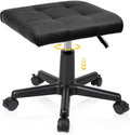Adjustable Foot Rest with Wheels for Desk Office Gaming Chairs Leg Rest Ergonomic Footrest with Thick Padding