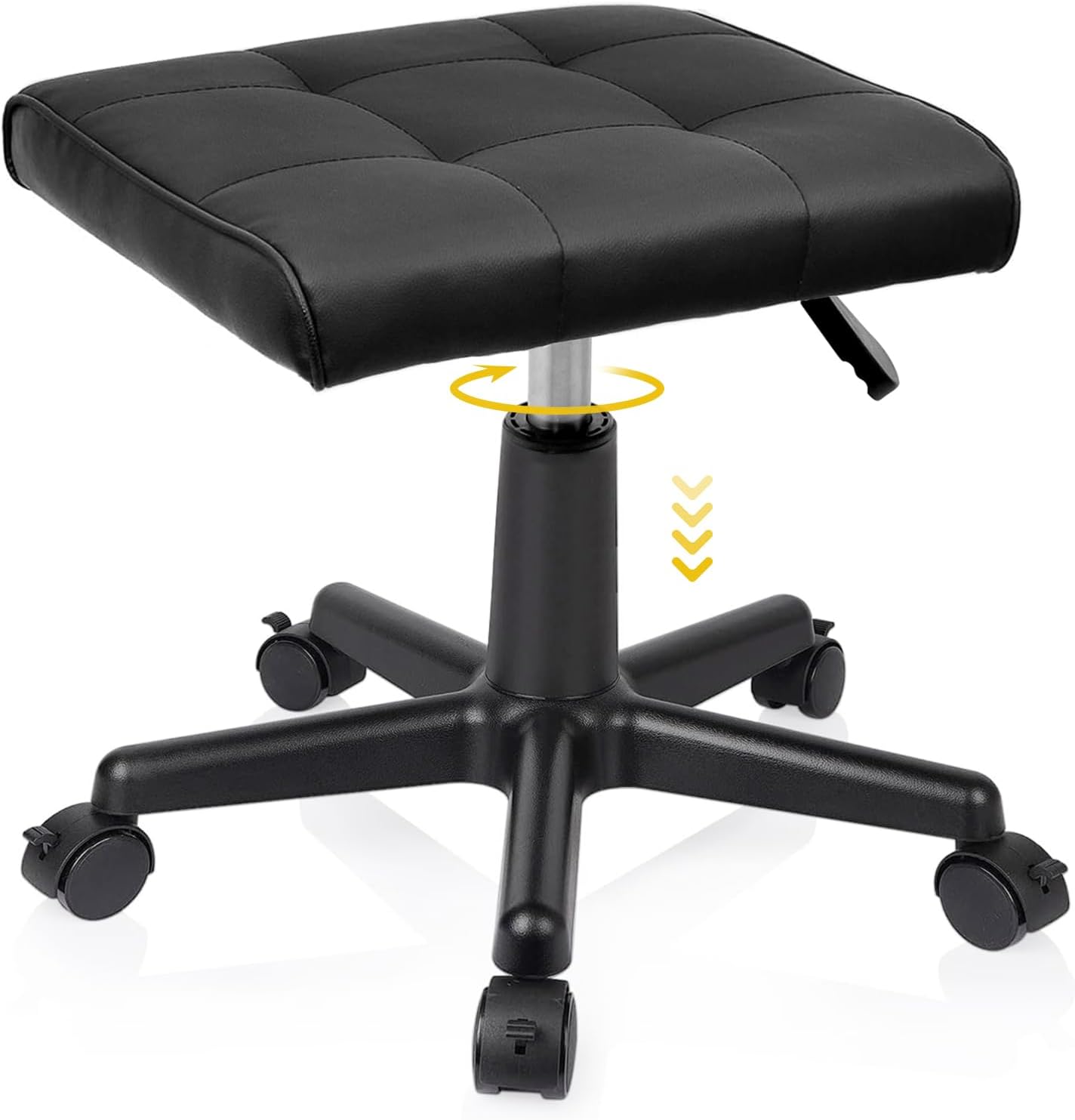 Adjustable Foot Rest with Wheels for Desk Office Gaming Chairs Leg Rest Ergonomic Footrest with Thick Padding