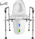 High Toilet Seat for Seniors,   with Side Fixture,  Toilet Chair, Heavy Duty Toilet Chair with Adjustable Clamps, Fit All Toilet, Load-Bearing 440 Pounds