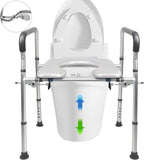High Toilet Seat for Seniors,   with Side Fixture,  Toilet Chair, Heavy Duty Toilet Chair with Adjustable Clamps, Fit All Toilet, Load-Bearing 440 Pounds