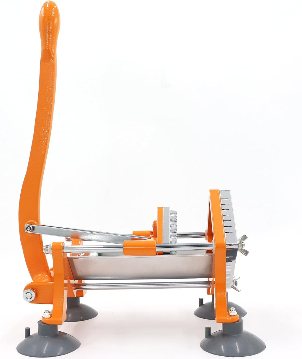 French Fry Cutter Commercial Potato Slicer with Suction Feet Complete Set, Includes 3/8", Orange
