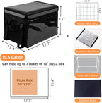 Large Insulated Food Delivery Bag with Fixed Base and Internal Frame, L-17.7"x11.4"x13", Commercial Insulated Food Delivery Bag w/ Divider, Waterproof & Foldable Catering Bag Food Deliveries, Black