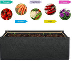 3-Pack Grow Bags Black, Rectangle Grow Bag With Handles, 6 Gallon Thickened Non-Woven Grow Bags, Durable & Breathable, Rectangular Garden Pots Containers For Vegetables Greenhouse Onion Plants Flower