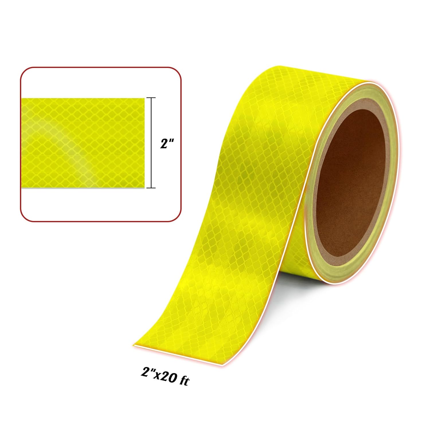 1 Roll Green Reflective Tape 2" x20ft,Outdoor Safety Tape,Highly Reflective Tape Strips,Durable and Waterproof Reflective Tape Glow in Dark for Cars