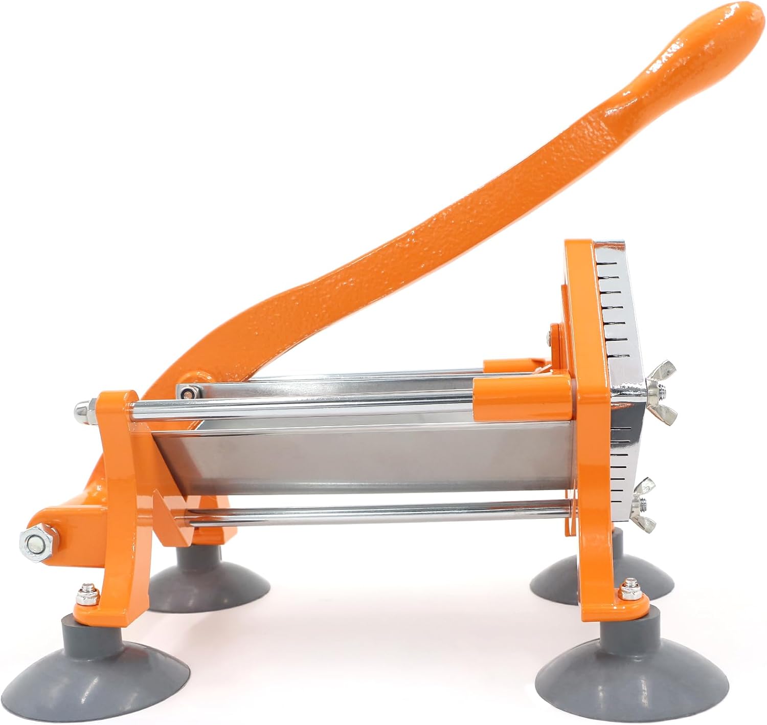 French Fry Cutter Commercial Potato Slicer with Suction Feet Complete Set, Includes 3/8", Orange