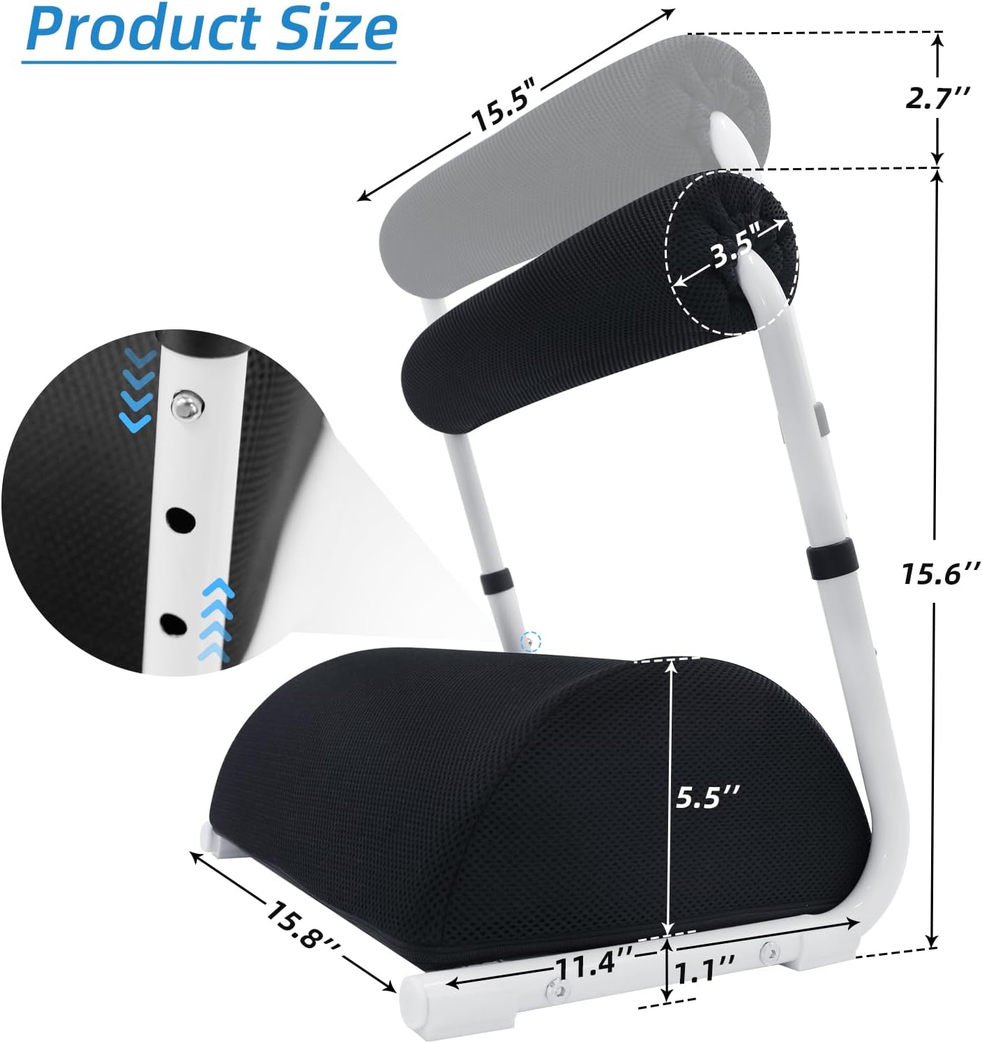 Adjustable Foot Rest Under Desk Footrest Wide Leg Rest 3 Height Positions with Detachable Foam Cushion for Desk Office Gaming Chairs