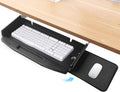 Metal Under Desk Mounted Keyboard Tray with Mouse Platform 28"Wx10"D,Steel Keyboard Tray Under Desk Slide with Rotational Mouse Platform, Black Keyboard Drawer Desk Extender