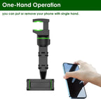 TooCust Multifunctional Rearview Mirror Phone Holder, Rotatable and Retractable, 360 Rotating, Suitable for iPhone and Smartphones