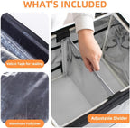 Large Insulated Food Delivery Bag with Fixed Base and Internal Frame, L-17.7"x11.4"x13", Commercial Insulated Food Delivery Bag w/ Divider, Waterproof & Foldable Catering Bag Food Deliveries, Black