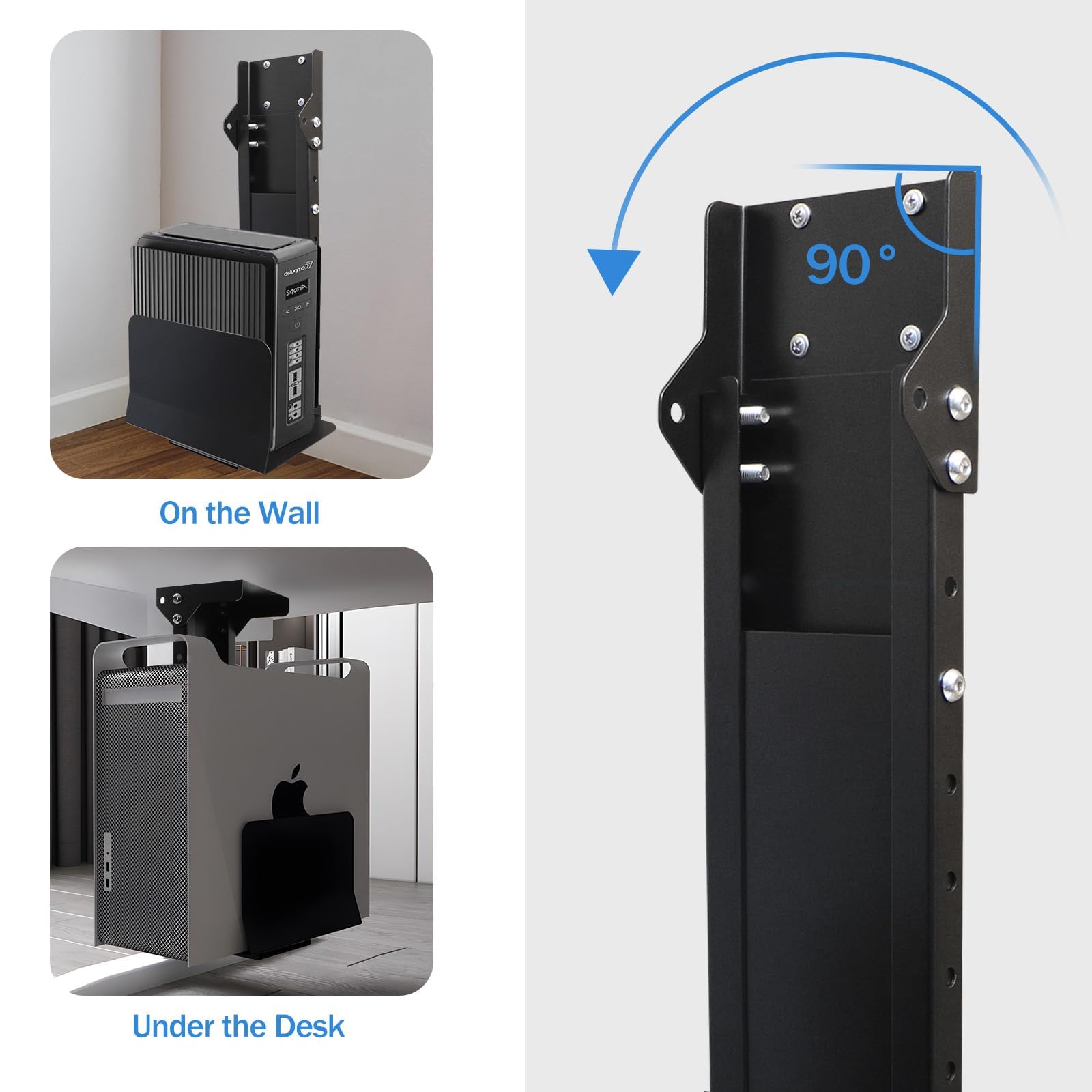 Heavy Duty Computer Wall Mount PC Case - Upgraded, Also Great for PC Mount Under Desk - Height Adjustable from 11" to 21", Width Adjustable from 5.5" to 9.8", Computer Tower Under Desk Home Office