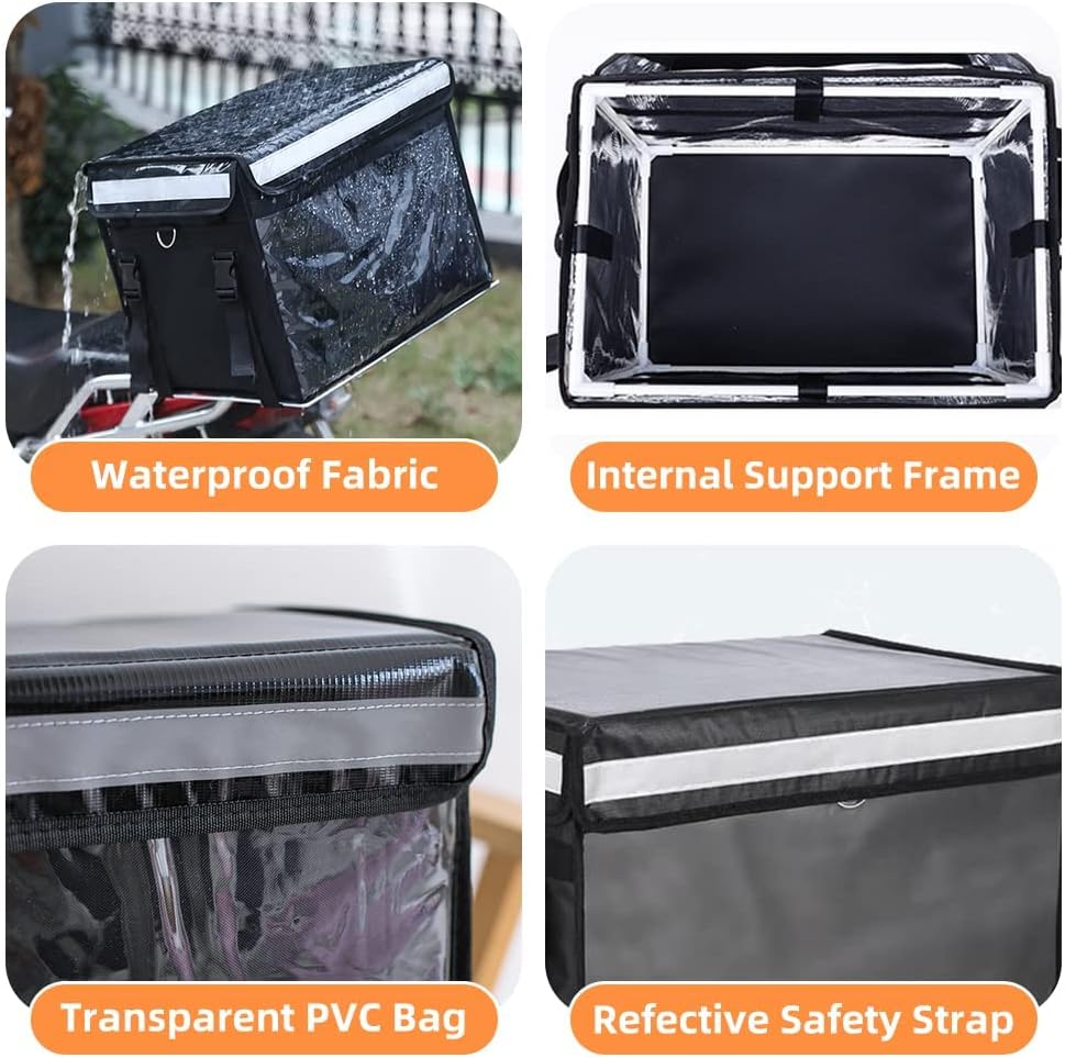 TooCust Insulated Bags For Food Delivery XXXL- 20.5" x 16.5" x 16.5", Commercial Insulated Food Delivery Bag w/Divider, Waterproof & Foldable Catering Bag Food Deliveries, 15 inch Pizza Delivery Bag