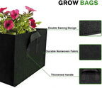 3-Pack Grow Bags Black, Rectangle Grow Bag With Handles, 6 Gallon Thickened Non-Woven Grow Bags, Durable & Breathable, Rectangular Garden Pots Containers For Vegetables Greenhouse Onion Plants Flower