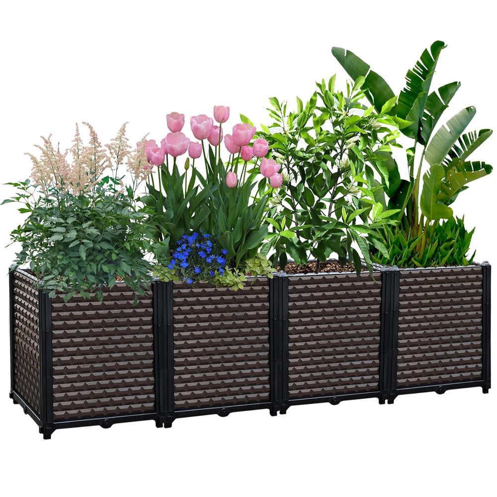 Large Planters for Outdoor Plants - Deepened 20" H, Raised Beds for Gardening Self Watering, Elevated Planter Box with Legs, Rectangular Garden Planters for Outdoor Plants Flowers, 62.9"L x 15.7"W