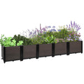 Large Raised Planter Box Outdoor Self Watering 78.7"x15.7"x14.2", Deep Raised Garden Bed - Elevated Garden Box with Drainage Plug, Rectangular Garden Planter Perfect for Garden Patio Balcony Deck