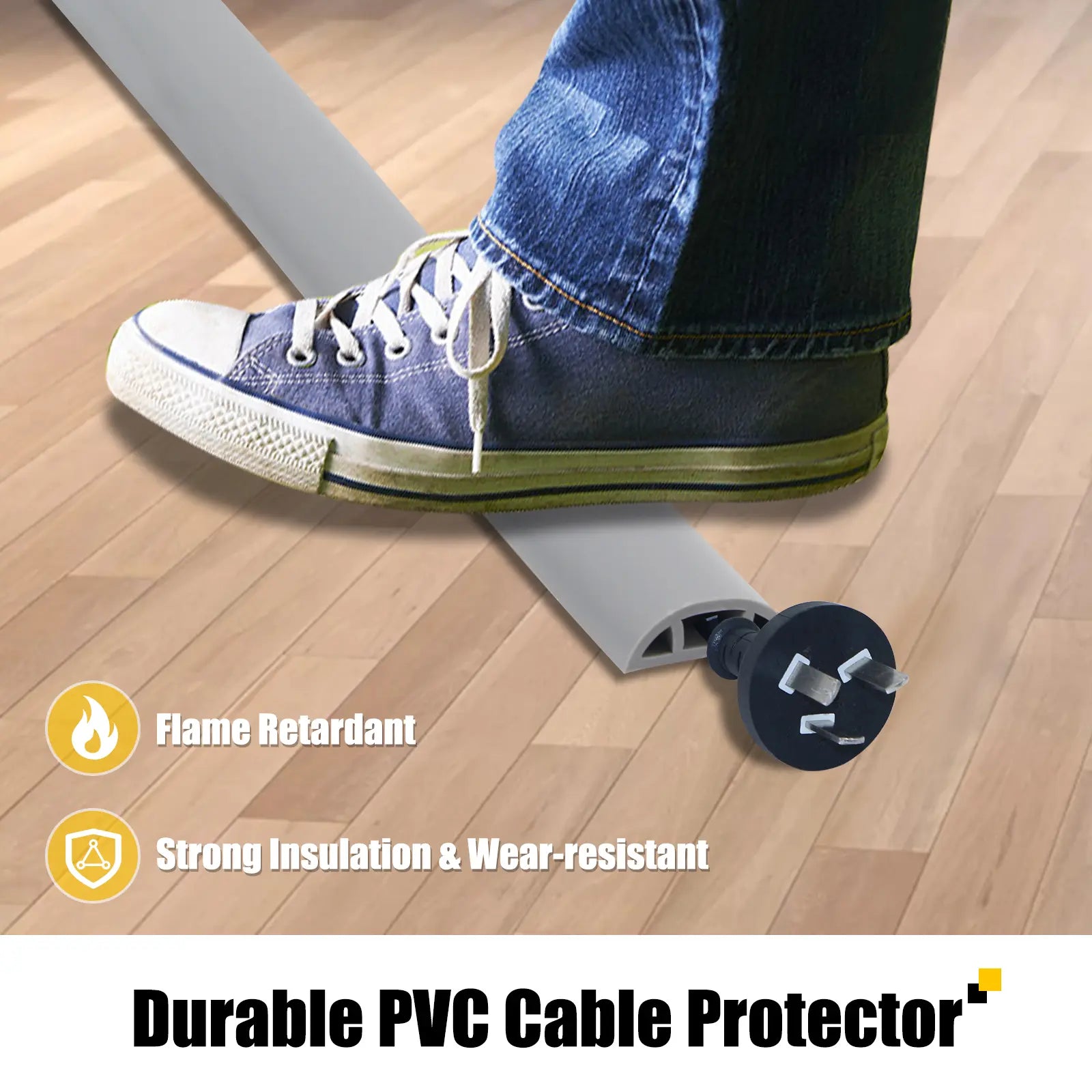 6.5FT Gray Floor Cable Cover