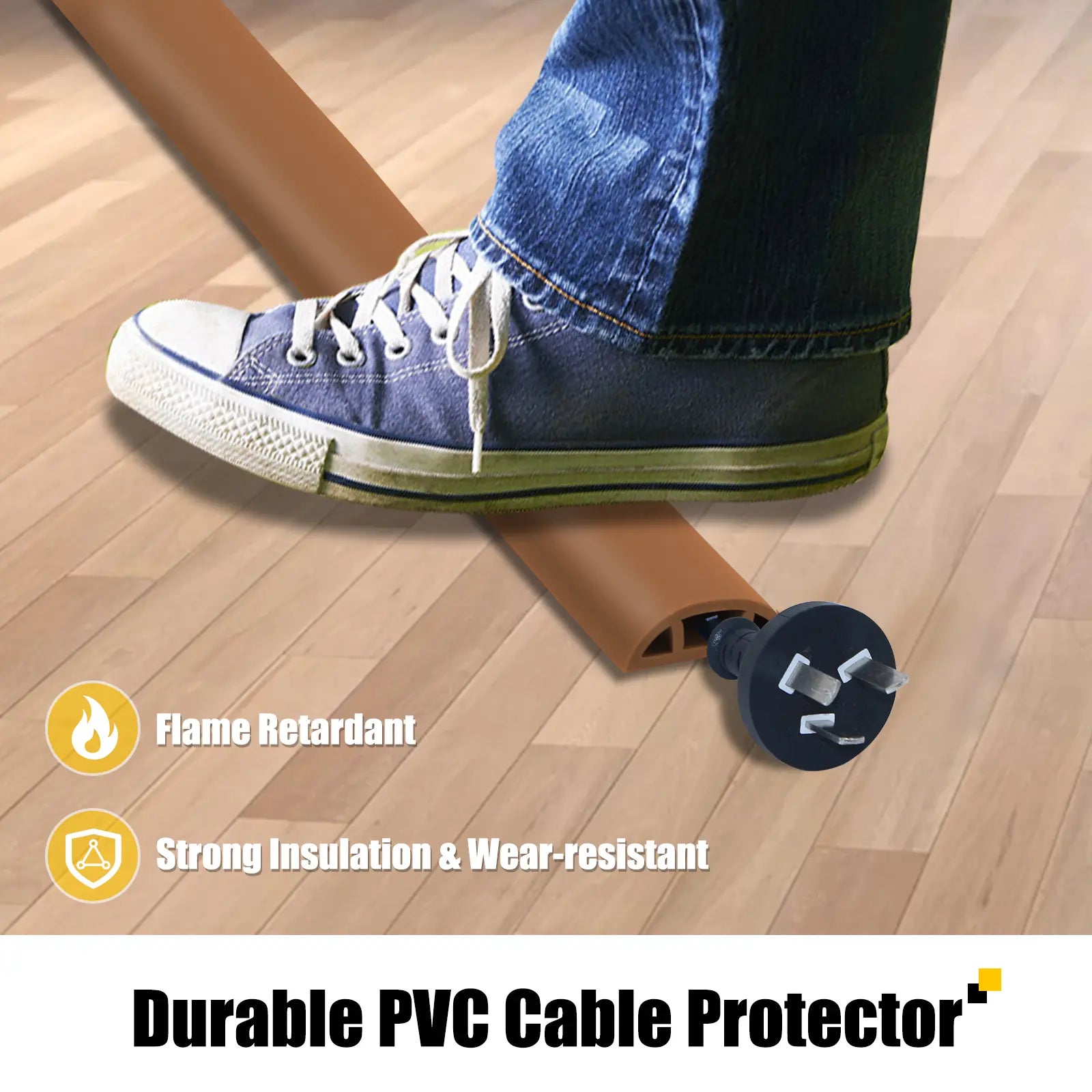 6.5FT Brown Floor Cable Cover