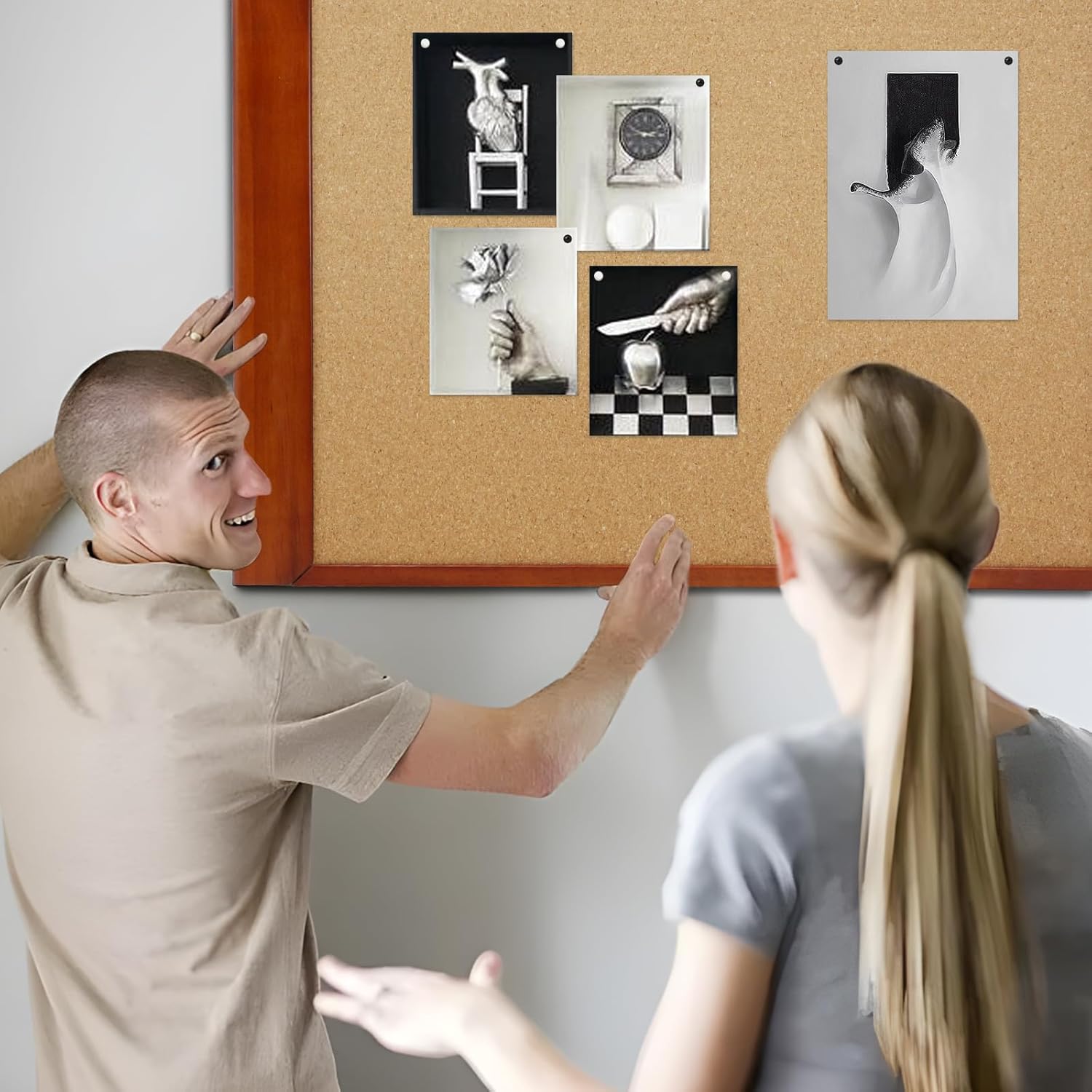 Cork Boards for Wall 24” x 36”, 1 Pack Extra Wide Wooden Framed Bulletin Board, Large Cork Board 24 x 36 for Office Decorative Hanging Pin Board, Corkboards for Wall Notice Board Memo Board